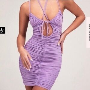 House of CB Ruched Cut-Out cocktail Mini beach baddie wedding Dress sexy